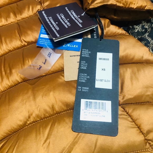 BERNARDO Ecoplume Packable Water Resistant Puffer Jacket Sunset Glow Size XS $90 - Picture 7 of 7